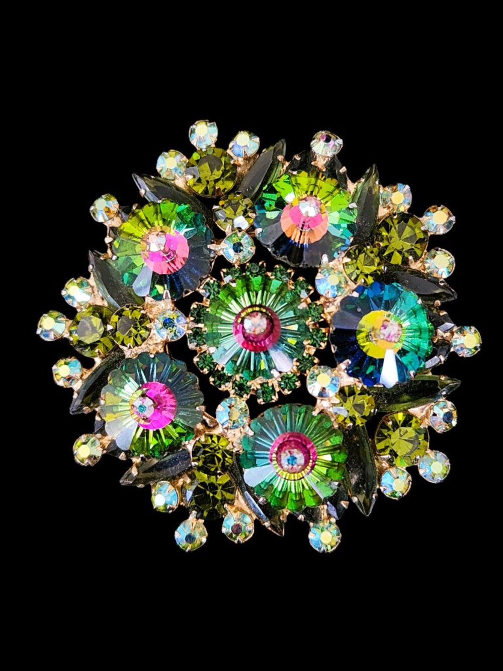 RARE Vintage Juliana D&E Watermelon Rivoli Large Statement Brooch - Picture 3 of 9